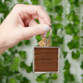 Porte-clés en bois marron perdu et retrouvé (main)