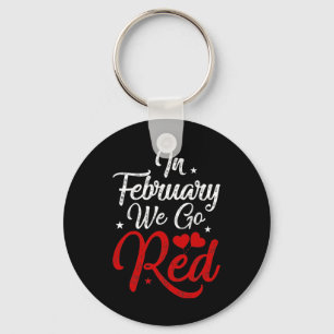 Porte-clés En Février, Nous Allons Red Heart Disease Awarenes