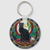 Porte-clés en forme d'art de chat noir victorien, (Verso)