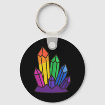 Porte-clés en grappe de cristal arc-en-ciel