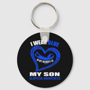 Porte-clés En ma mémoire de mon fils ALOPECIA AWARENESS
