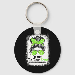 Porte-clés En Mai Nous Portons Green Messy Bun Mental Health