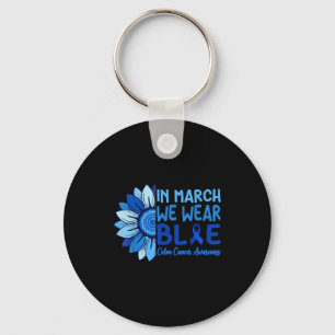 Porte-clés En mars, portez du bleu pour le cancer colorectal