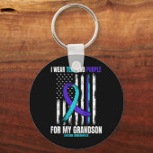 Porte-clés En Mémoire De Mon Petit-Fils Drapeau De Sensibilis (Recto)