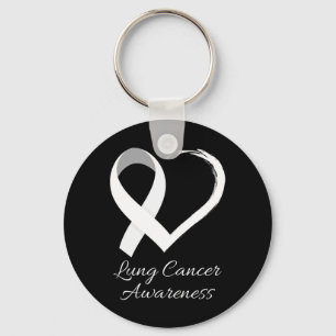 Porte-clés En Novembre, Nous Portons Blanc Lung Cancer Sensib