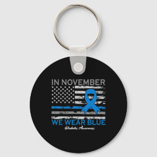 Porte-clés En Novembre Nous Portons Bleu T1d T2d Diabète Diab