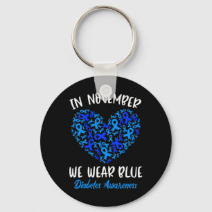 Porte-clés En novembre, nous portons Blue Cure Diabète Sensib