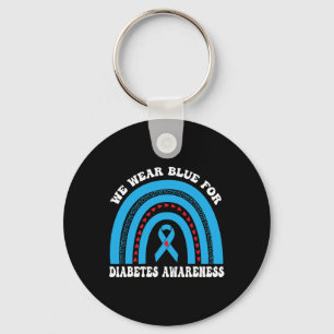 Porte-clés En Novembre Nous Portons Blue Rainbow Diabetes Awa