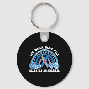 Porte-clés En Novembre Nous Portons Blue Rainbow Diabetes Awa
