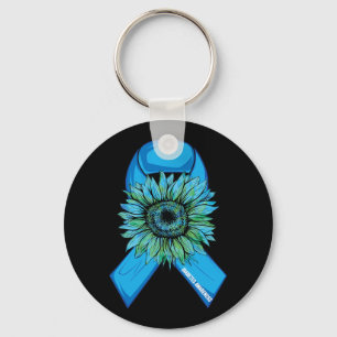 Porte-clés En Novembre Nous Portons Blue Sunflower Diabetes A