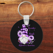 Porte-clés En Novembre Nous Portons Des Gnomes Violets Alzhei (Recto)