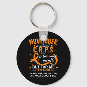 Porte-clés En Novembre Nous Portons Orange Ribbon CRPS Sensib