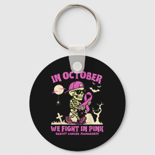 Porte-clés En Octobre Nous Luttons Dans Le Skeleton Rose Canc