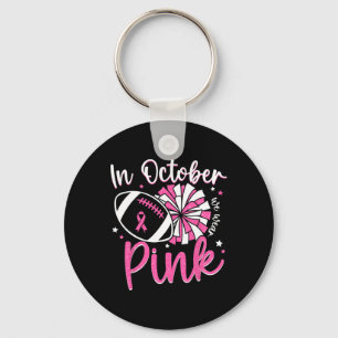 Porte-clés En Octobre Nous Portons Du Rose Cheerleading Footb