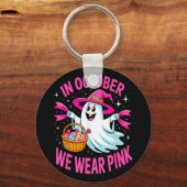 Porte-clés En Octobre Nous Portons Le Ruban Rose Cancer Du Se (Recto)