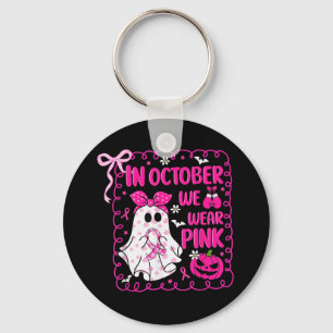 Porte-clés En Octobre Nous Portons Pink Bow Ghost Cancer Du S