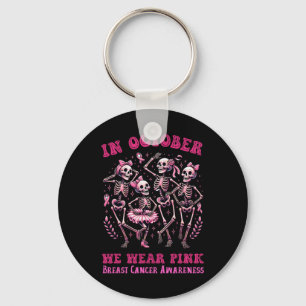 Porte-clés En Octobre Nous Portons Pink Dancing Skeletons Bre