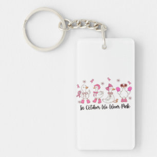 Porte-clés En Octobre Nous Portons Pink Duck Design 🎀 🦆 💗