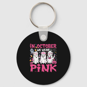 Porte-clés En Octobre Nous Portons Pink Nurse Ghost Halloween