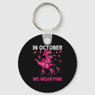 Porte-clés En Octobre Nous Portons Rose Cancer Sein Trex Dino