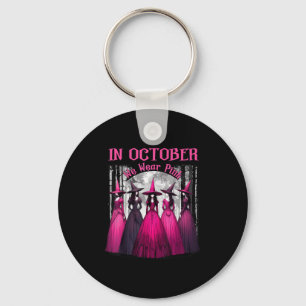Porte-clés En Octobre Nous Portons Rose Sorcière Effrayante H