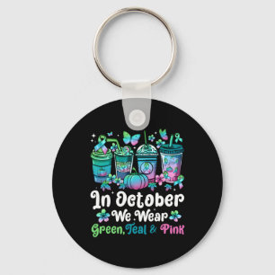 Porte-clés En Octobre Nous Portons Vert Turquoise Rose Mbc Se
