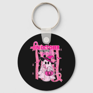 Porte-clés En Octobre Portez un Sein de Sorcière Fantôme Rose