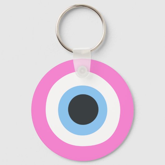 porte-clés en or avec mauvais œil rose (Recto)