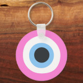 porte-clés en or avec mauvais œil rose (Recto)