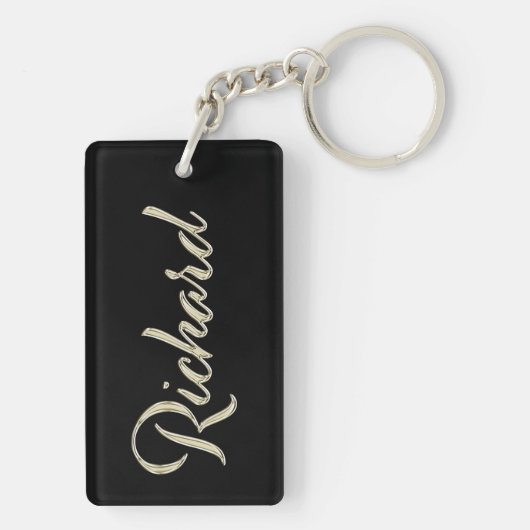 Porte-clés en or blanc Richard pendentif (Dos)