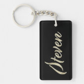 Porte-clés en or blanc Steven pendentif (Devant)