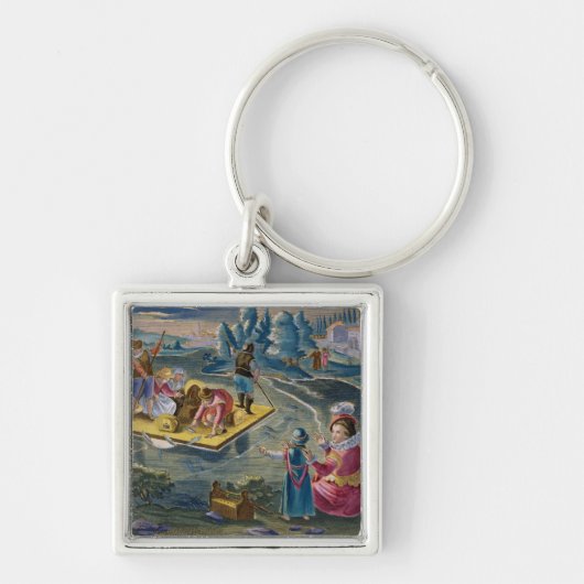 Porte-clés En pêchant sur un lac la nuit, plaquez 101 de (Devant)