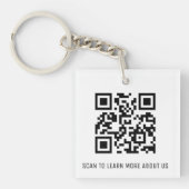 Porte-clés en QR Code en acrylique carré avec logo (Devant)