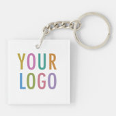 Porte-clés en QR Code en acrylique carré avec logo (Dos)