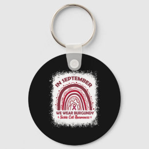 Porte-clés En septembre We Wear Burgundy Sickle Cell Awarenes