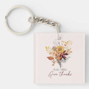 Porte-clés En Tout, Donnez Merci - Bouquet Floral Automne