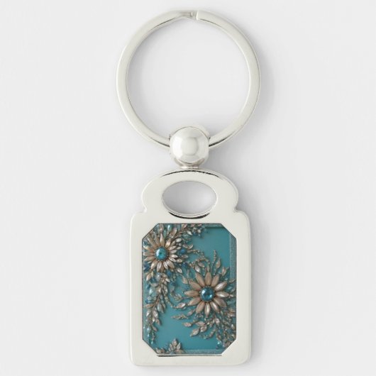 Porte-clés en verre iridescent perlé (Devant)