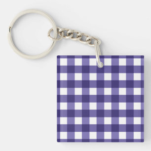 Porte-clés En vichy bleu marine