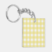 Porte-clés En vichy jaune pâle et blanc (Devant gauche)