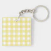 Porte-clés En vichy jaune pâle et blanc (Dos)