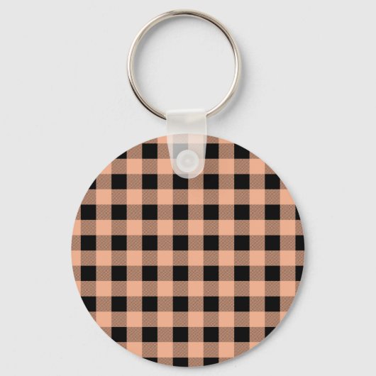 Porte-clés en vichy Melon et Noir (Recto)