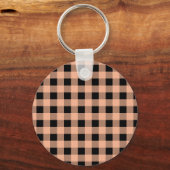 Porte-clés en vichy Melon et Noir (Recto)