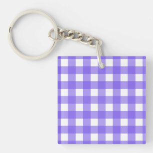 Porte-clés En vichy périphérique et blanc