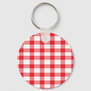 Porte-clés En vichy rouge