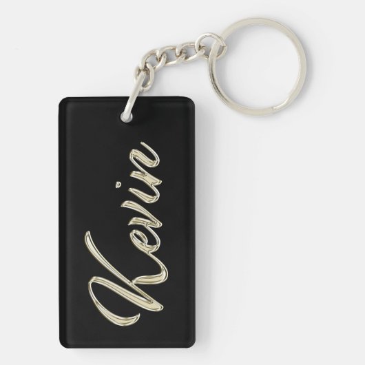 Porte-clés en whitegold avec le nom Kevin (Dos)