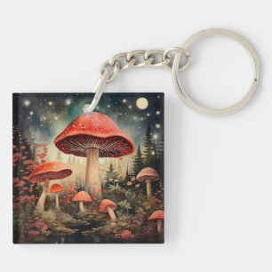 Porte-clés Enchanter Arrière - plan de champignons de fées ma