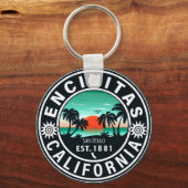 Porte-clés Encinitas California Retro Sunset Souvenirs 80s (Recto)