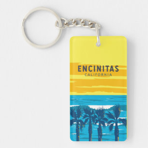 Porte-clés Encinitas California Travel Art Vintage