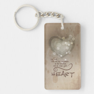 Porte-clés Encouragement Religieux du Cœur, Grunge