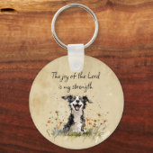 Porte-clés Encourager la joie du Seigneur est ma force (Recto)